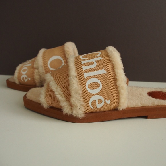 Chloe Woody Shearling Slide Size 39W - Picture 6 of 10